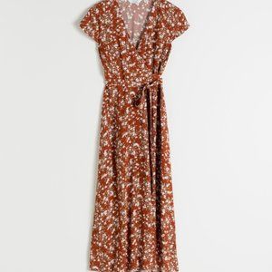 & Other Stories Floral Midi Wrap Dress